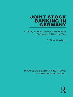 cover image of Joint Stock Banking in Germany